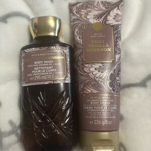 🥃🍦 Bath & Body Works Cozy Vanilla Bourbon Body Wash & Lotion Set 🍦🥃